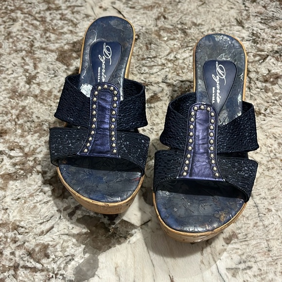 dezario Shoes - Dezario Wedge Sandal in Navy Blue